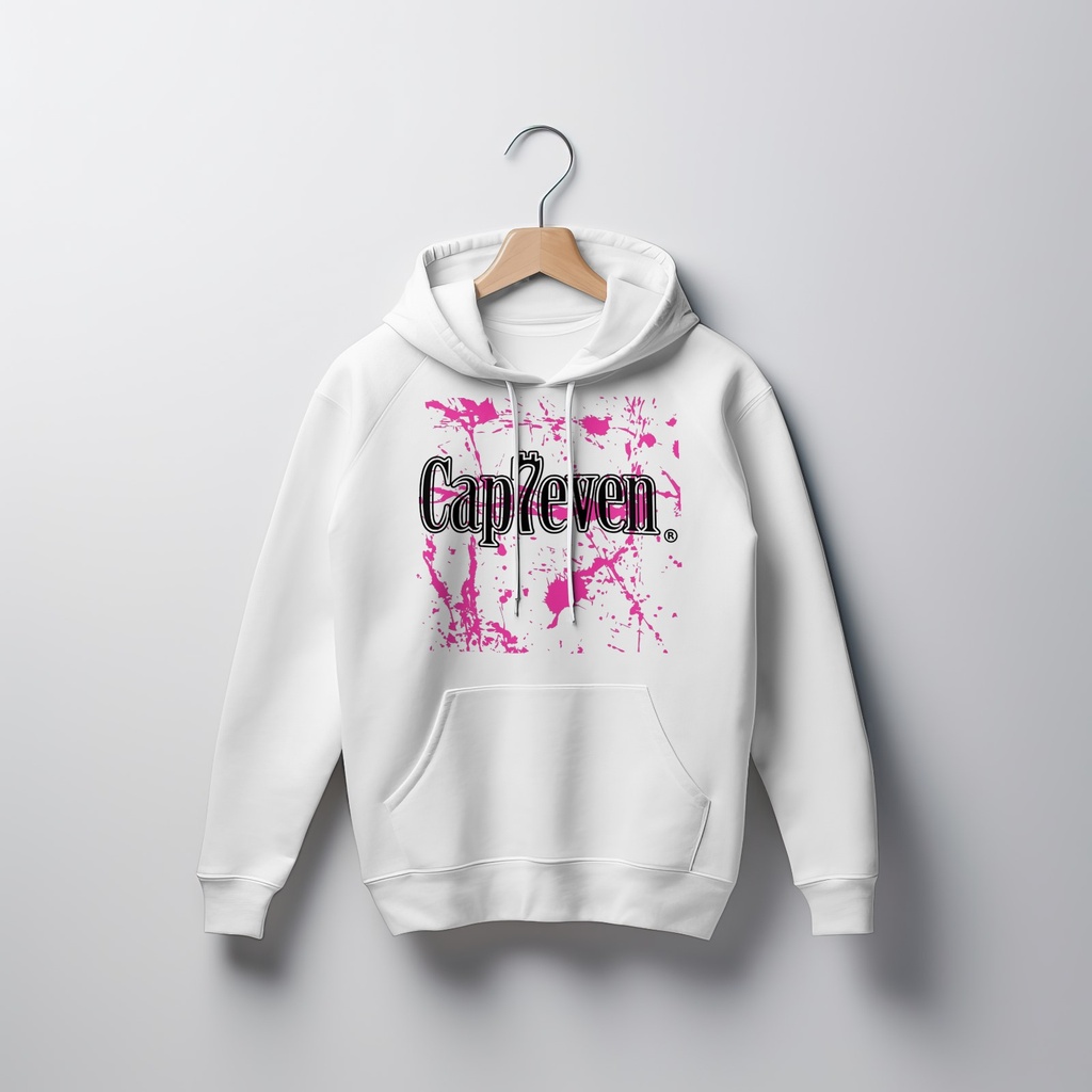 Hoodie White PinkHard BY Cap7even