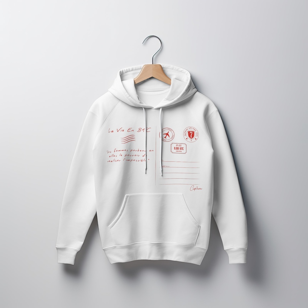 Hoodie White Life In Btc